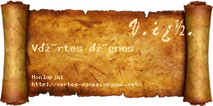 Vértes Ágnes névjegykártya